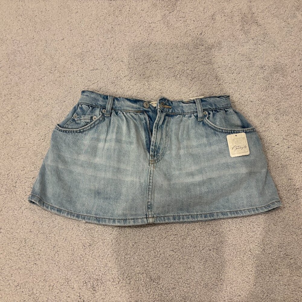 NWT We The Free Demi Mini Denim Skort Free People Size 26
